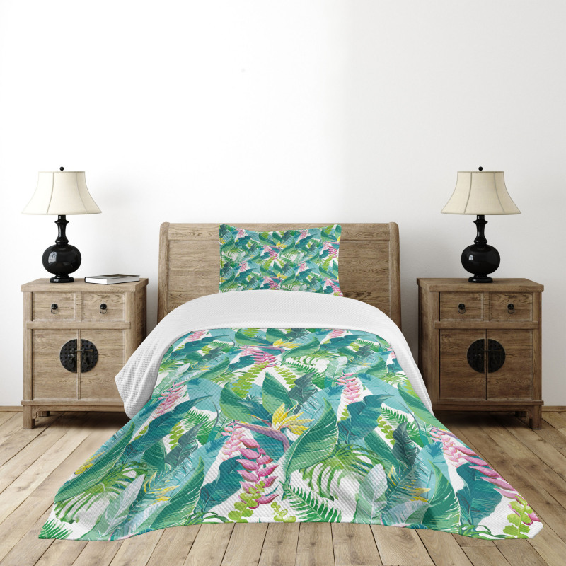 Flowers Plumeria Lilacs Bedspread Set