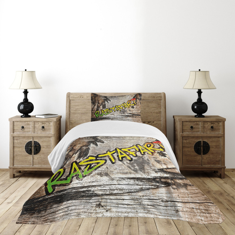 Rastafari Street Graffiti Bedspread Set