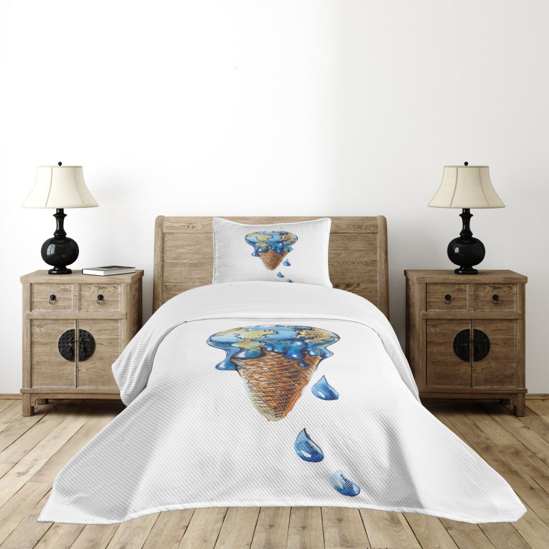 Globe Planet Earth Flavor Bedspread Set