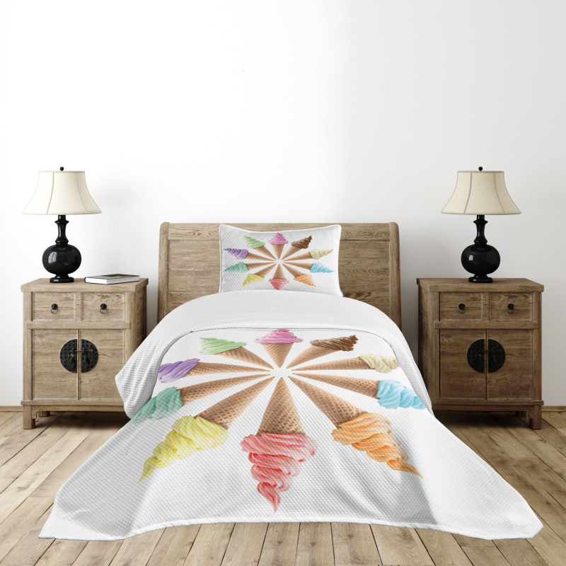 Ice Cream Row Bedspread Set