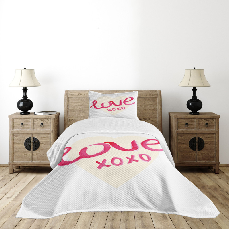 Heart Letters Love Bedspread Set