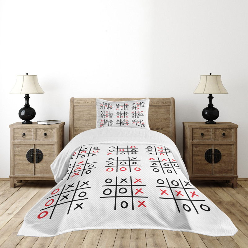 Tic Tac Toe Game Set Art Bedspread Set