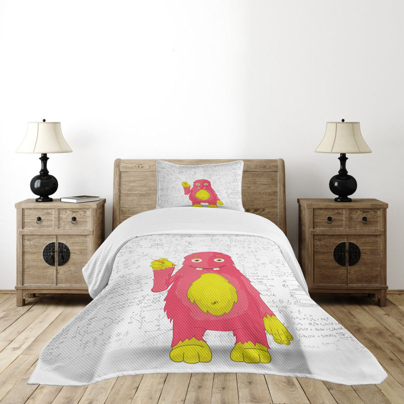 Funny Smart Monster Bedspread Set