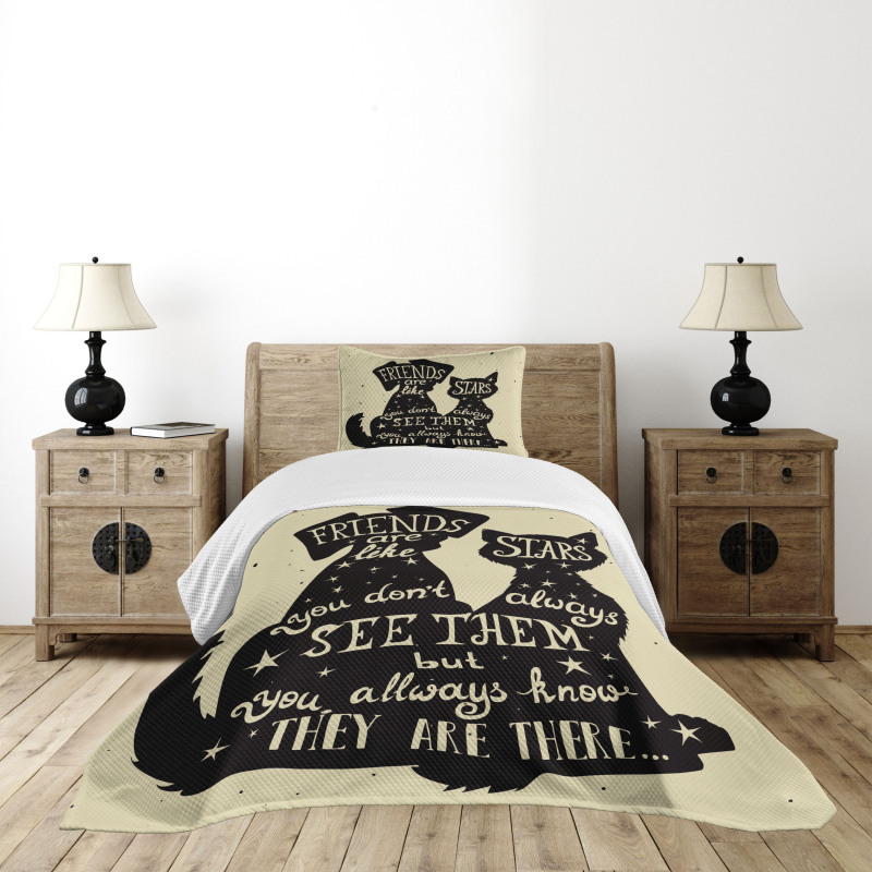 Cat Dog Friends Bedspread Set