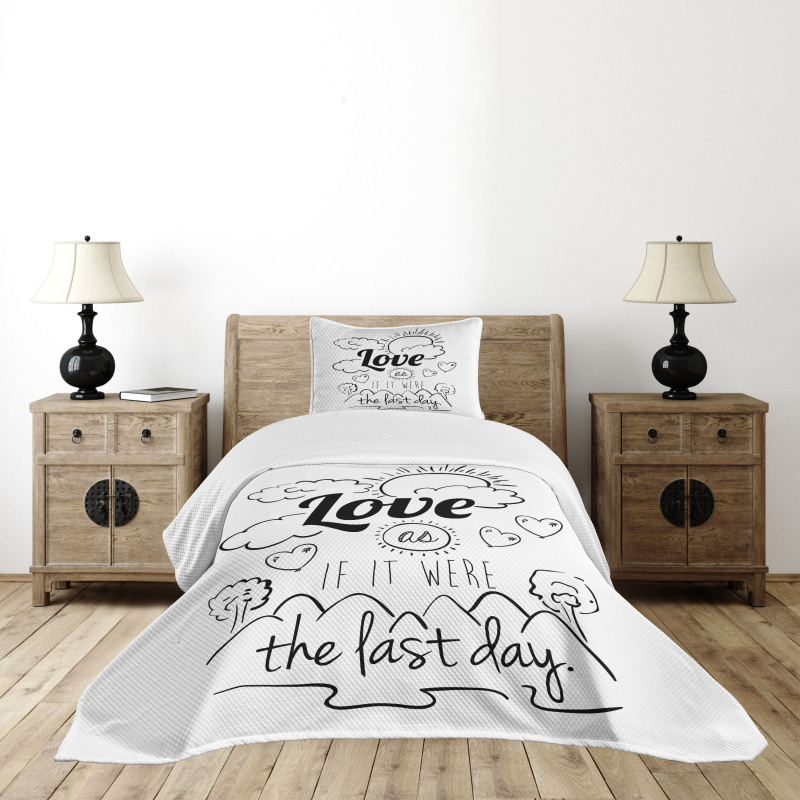 Optimist Message Bedspread Set