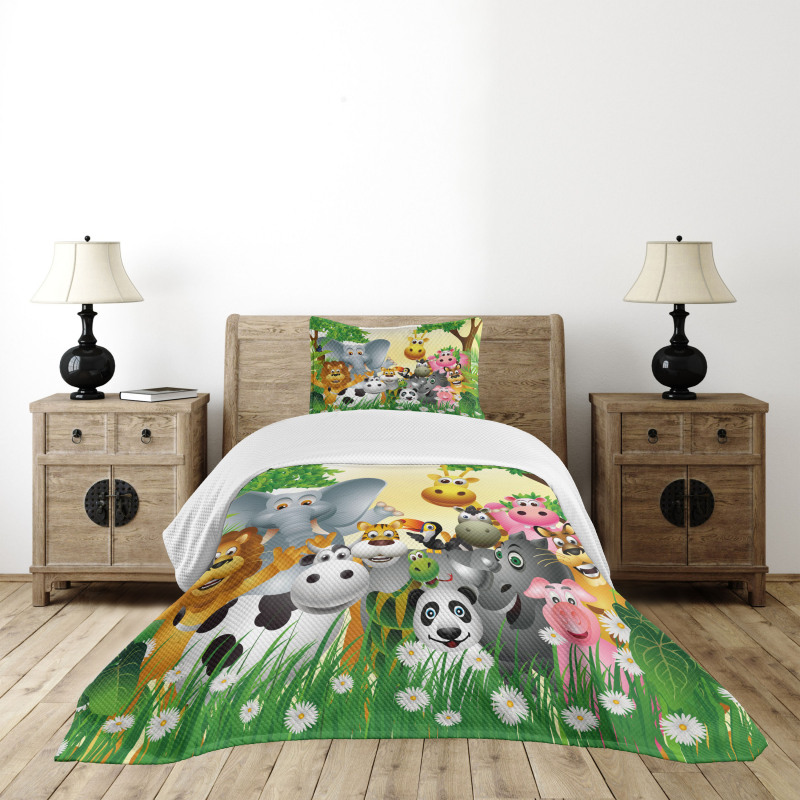 Animals Jungle Bedspread Set