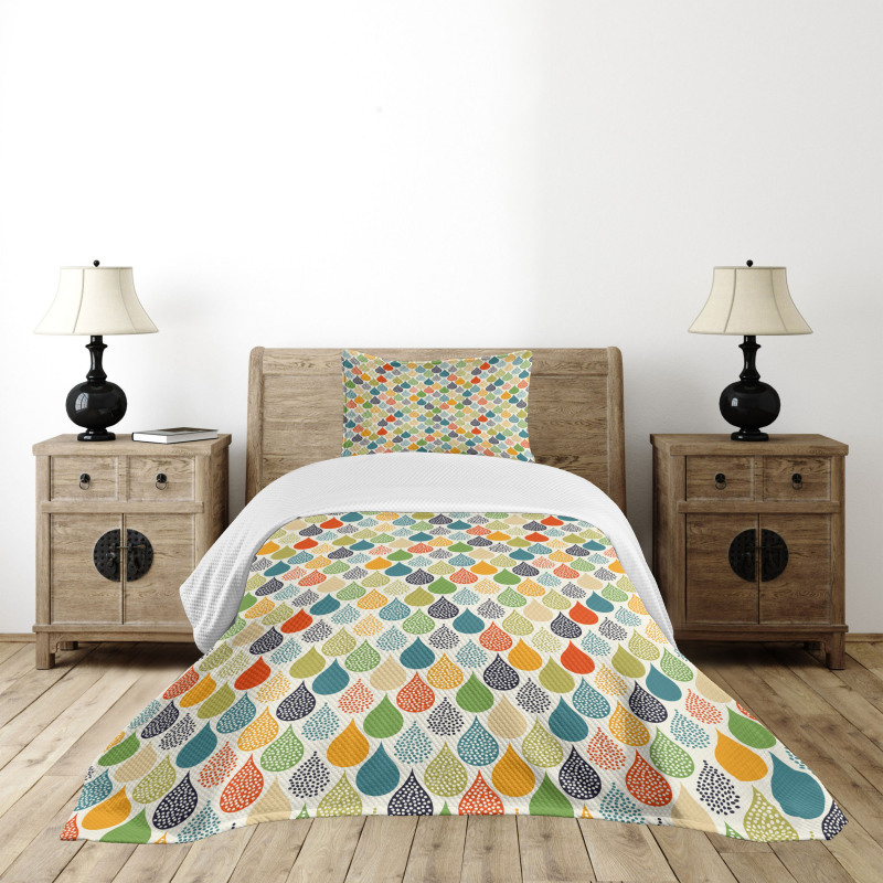 Colorful Large Drops Bedspread Set