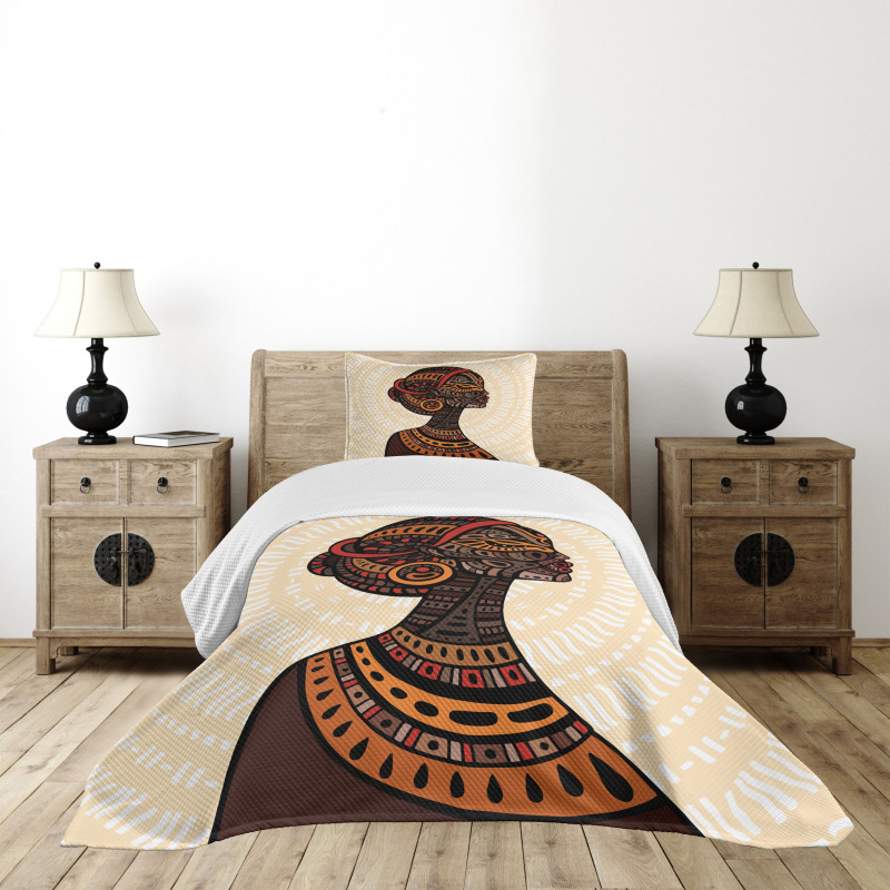 Portrait Folk Art Bedspread Set