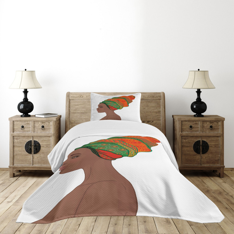 Young Afro Beauty Bedspread Set