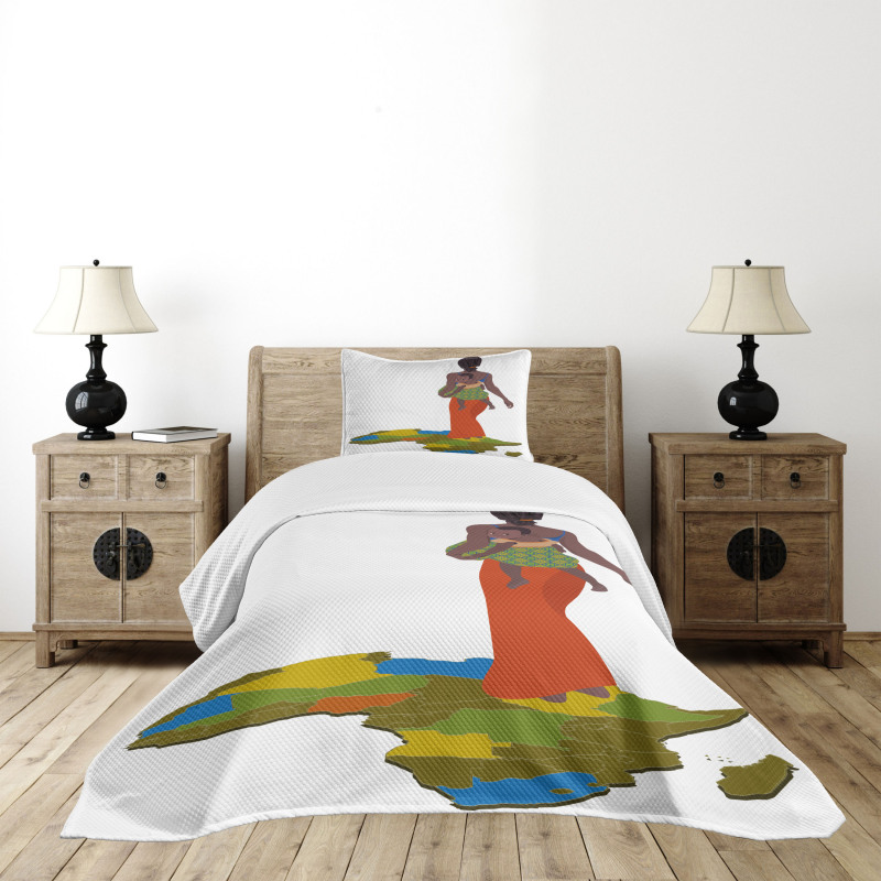 Mother Baby Map Bedspread Set