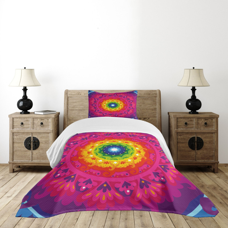 Rainbow Hippie Bedspread Set