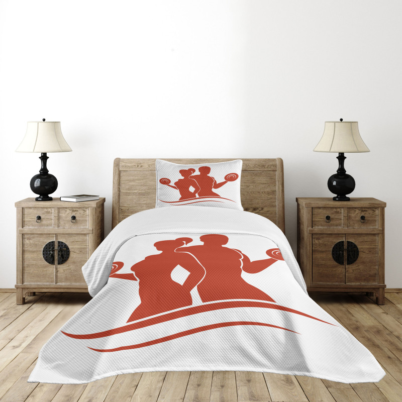 Muscled Man and Woman Bedspread Set