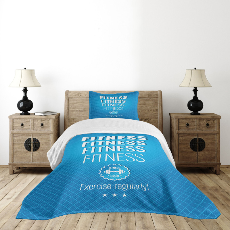 Motivational Checkered Bedspread Set