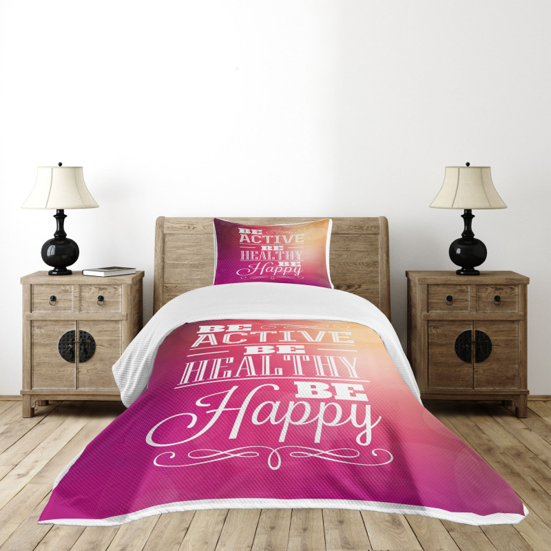 Be Active Be Healthy Bedspread Set