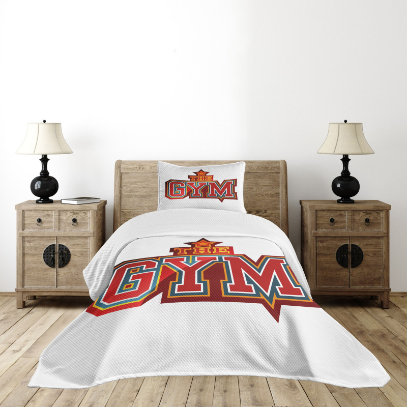 Vibrant Gym Sign Star Bedspread Set