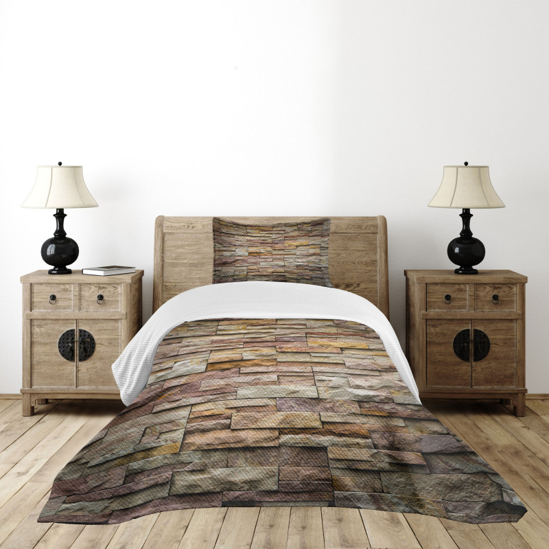 Urban Brick Slate Wall Bedspread Set