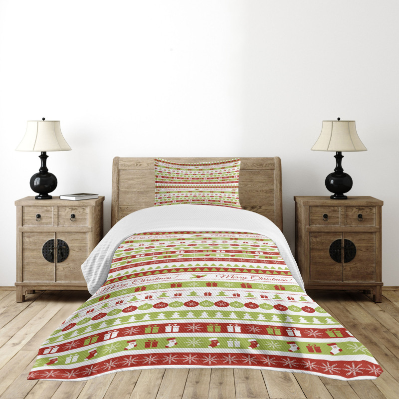 Xmas Words Ceremony Bedspread Set