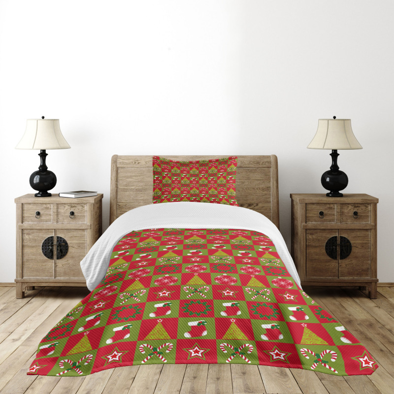 Xmas Eve Ornaments Bedspread Set