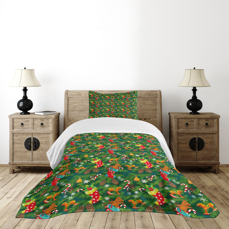 Xmas Accessories Pine Bedspread Set