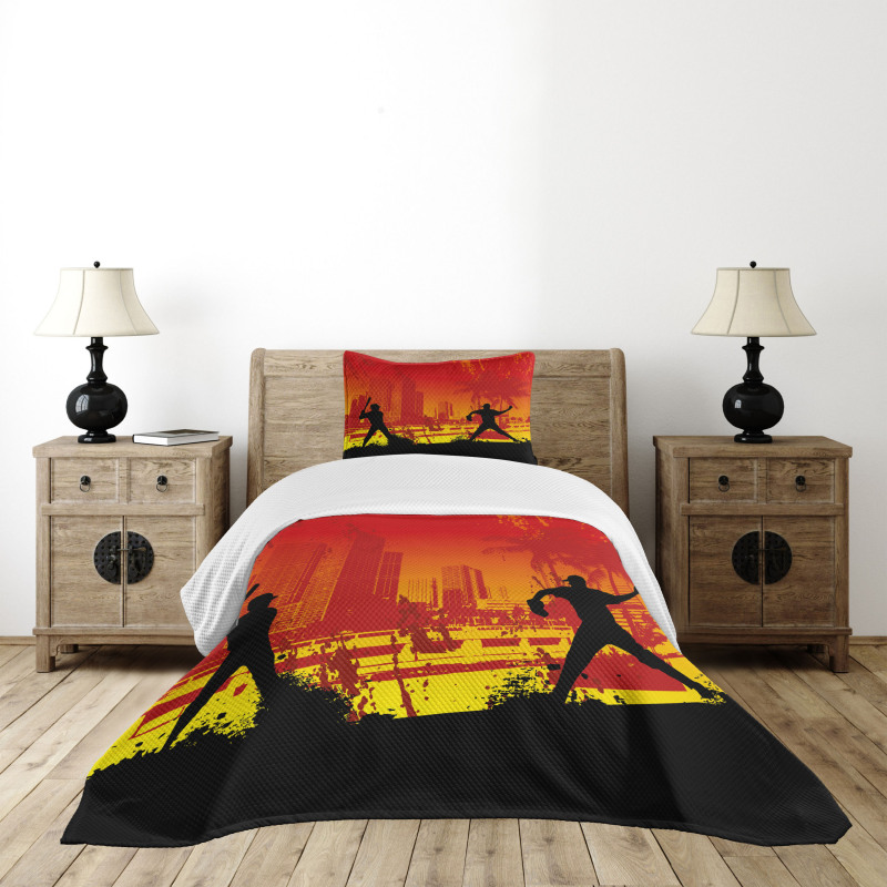 Baseball in the City Bedspread Set