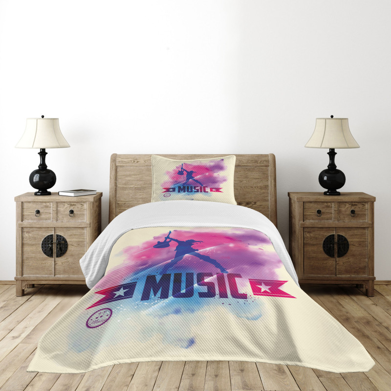 Rock Star and Guitar Bedspread Set