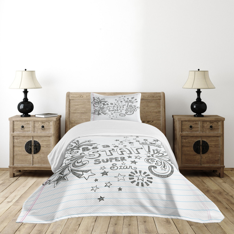 Be Super Star Phrase Bedspread Set