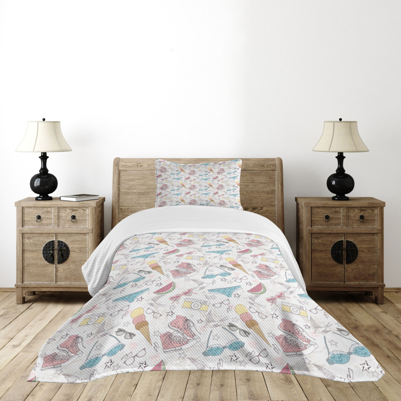 Summer Graphic Bedspread Set