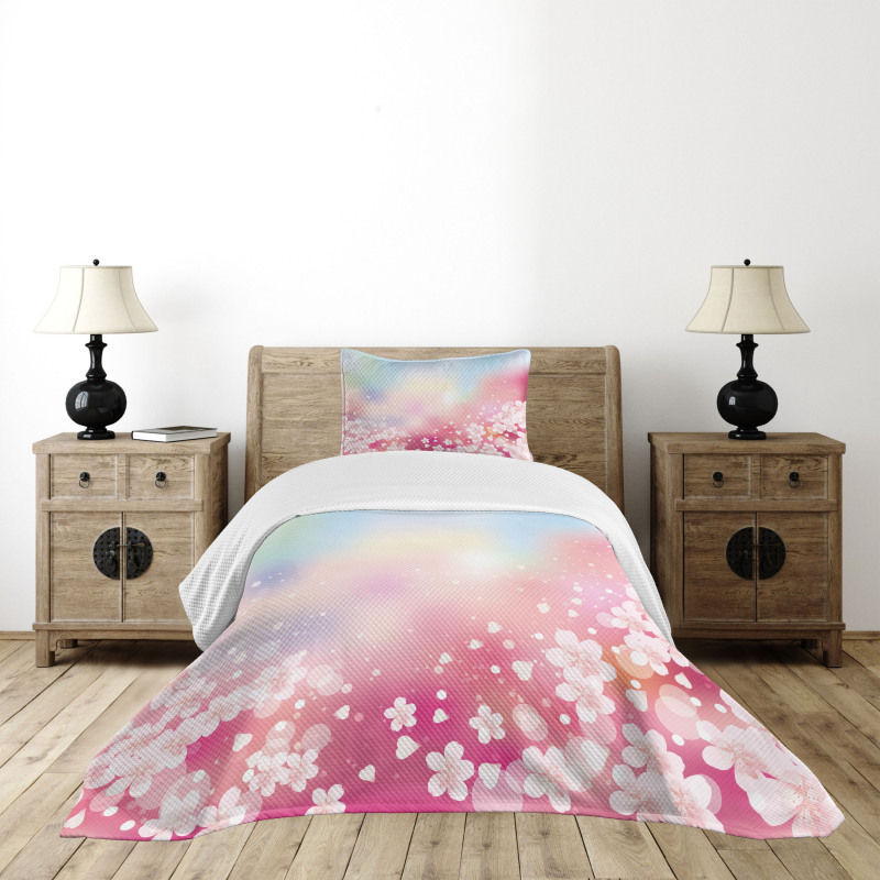 Dreamy Cherry Blossoms Bedspread Set