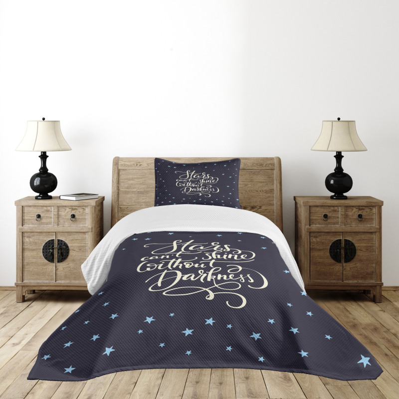 Night Sky Words Bedspread Set