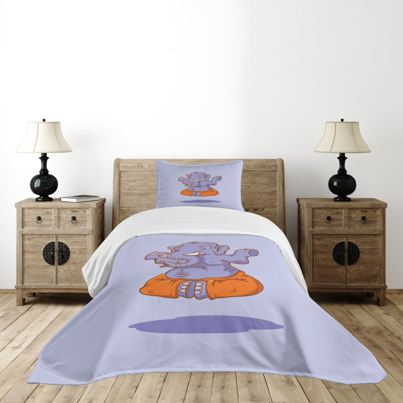 Cartoon Elephant Figure Bedspread Set