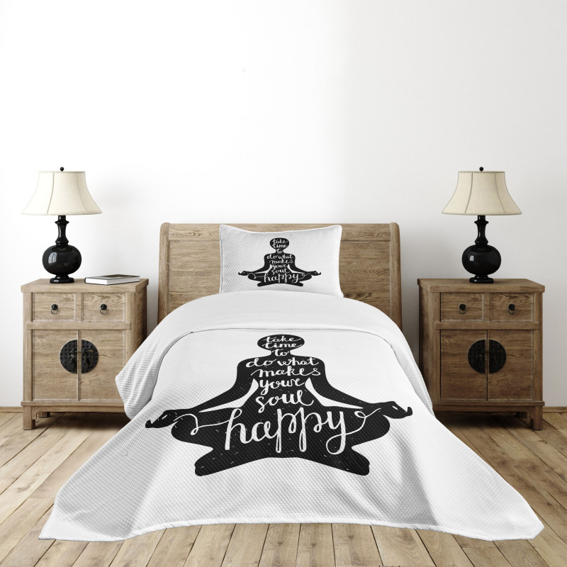 Silhouette with Writing Bedspread Set