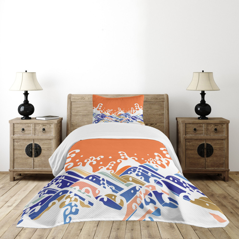 Vibrant Spindrift Bedspread Set