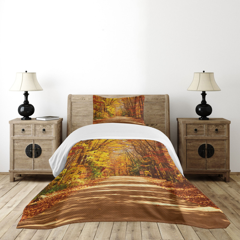 Scenic Outdoors Empty Road Bedspread Set