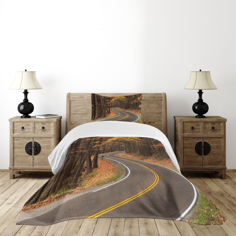 Roadway Mountains Travel Bedspread Set