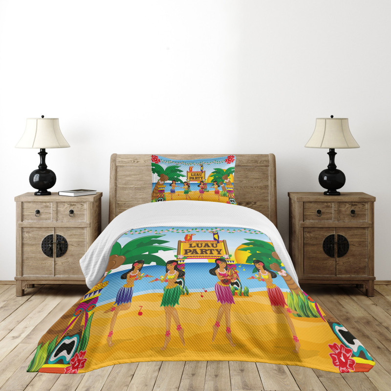 Luau Party Dance Bedspread Set