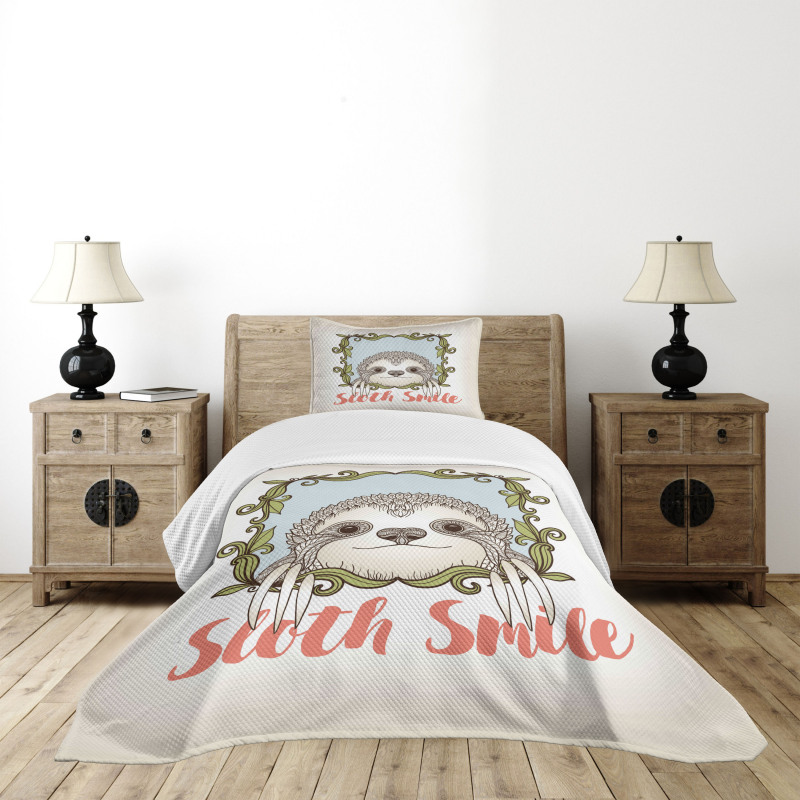 Animal Floral Frame Bedspread Set