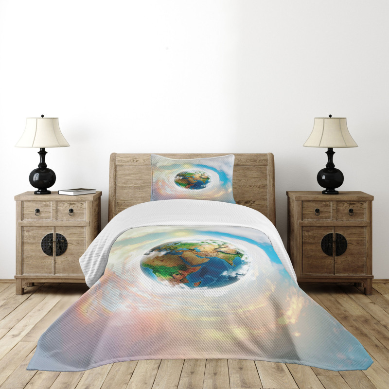 Vibrant Planet Continents Bedspread Set