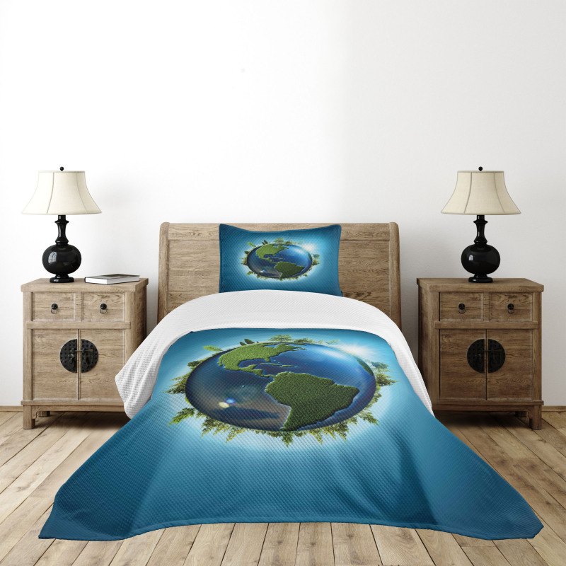 Blue Seas Fresh Continent Bedspread Set
