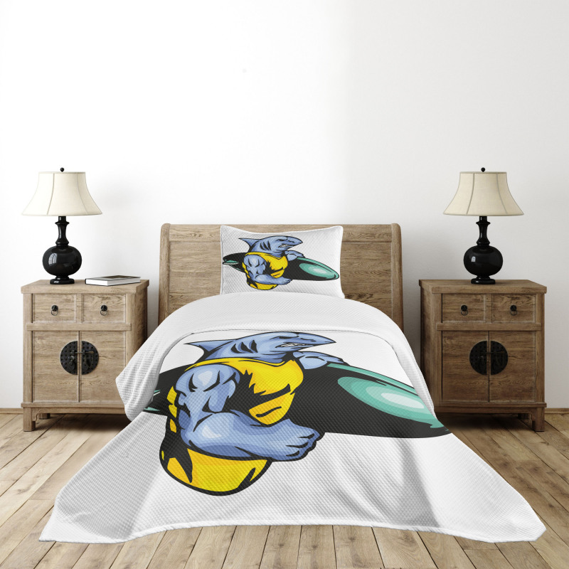 Grumpy Surfer Muscle Body Bedspread Set