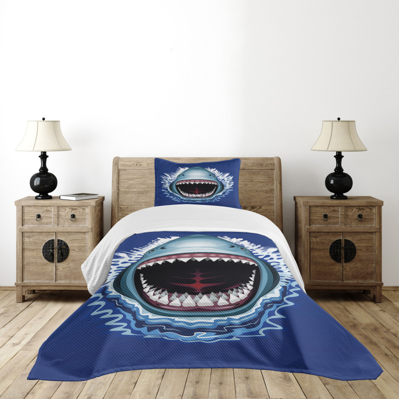 Attack Open Mouth Bite Bedspread Set