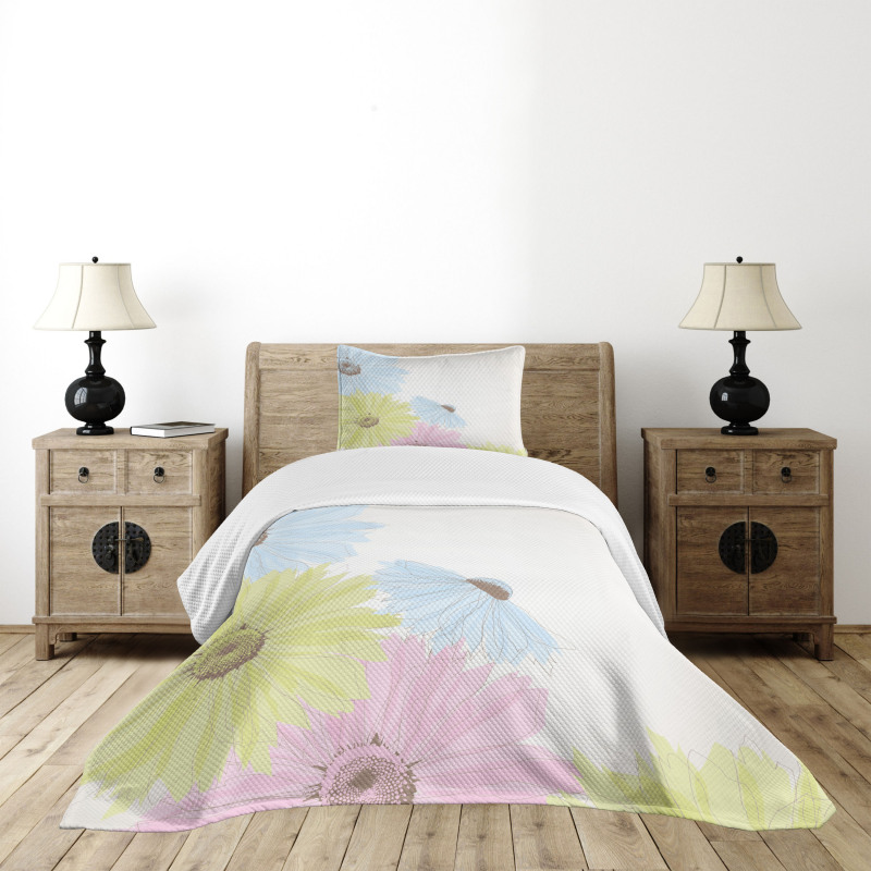 Colorful Gerbera Daisies Bedspread Set