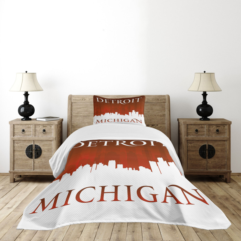 Michigan City Letters Bedspread Set