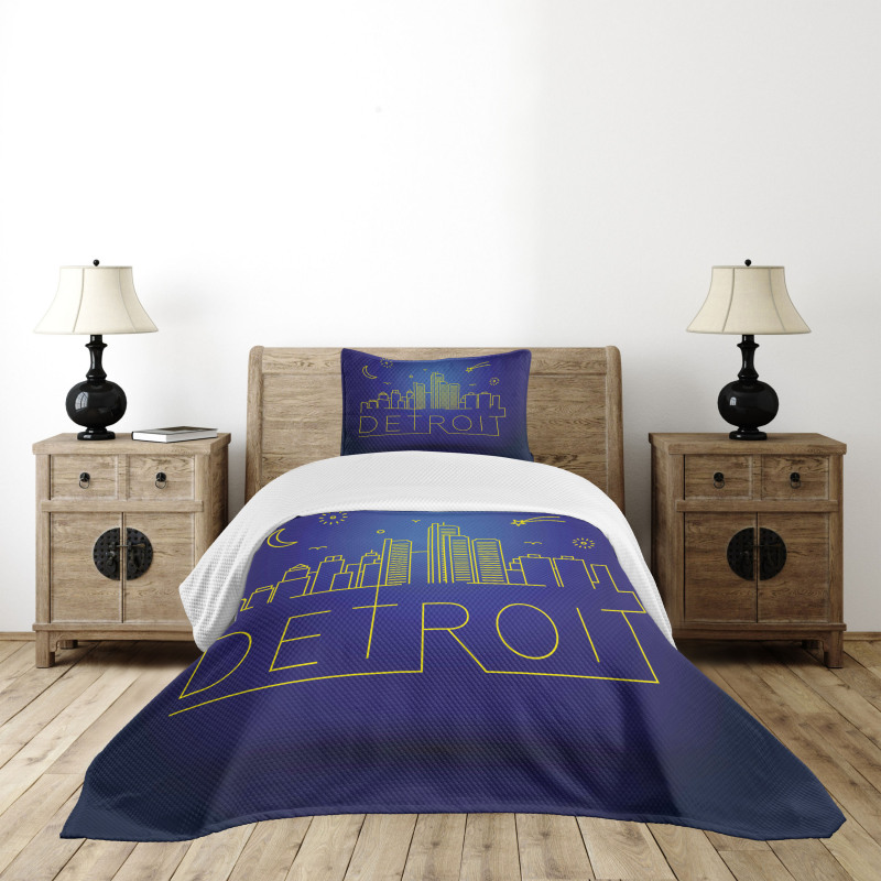 City Sky View Graphic Bedspread Set