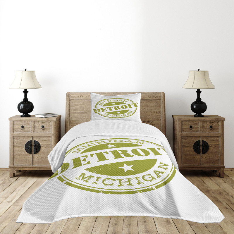 Grunge Retro Stamp Bedspread Set