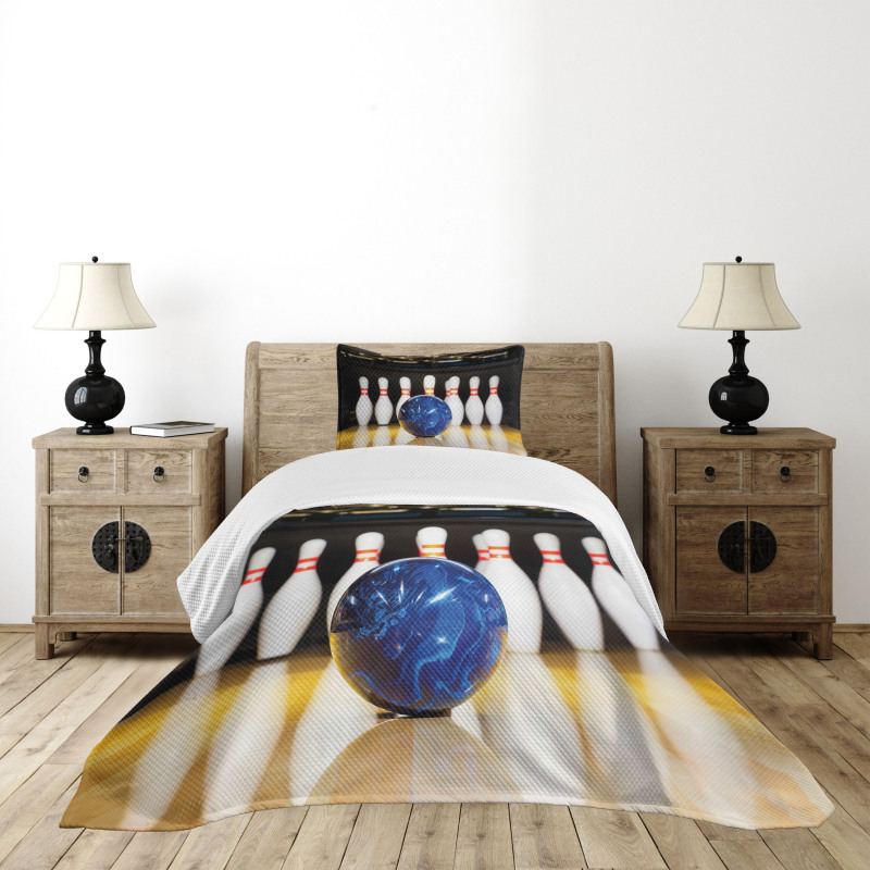 Blue Ball on Lane Bedspread Set