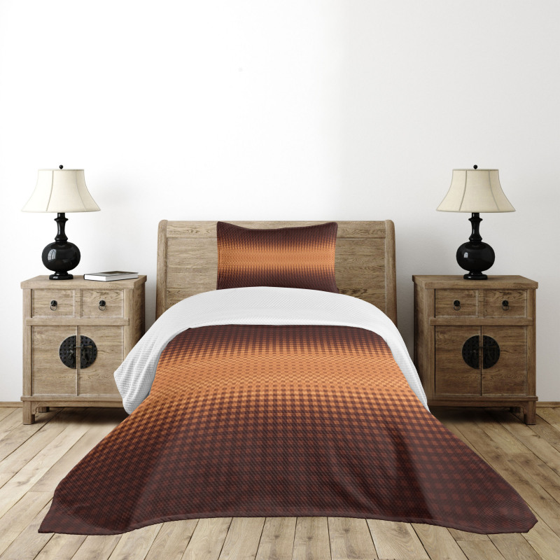 Mosaic Grid Design Bedspread Set