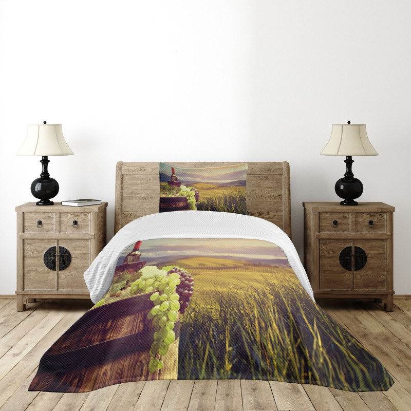 Italy Tuscany Vineyard Bedspread Set