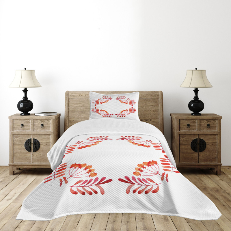 Leaves Fruits Bedspread Set