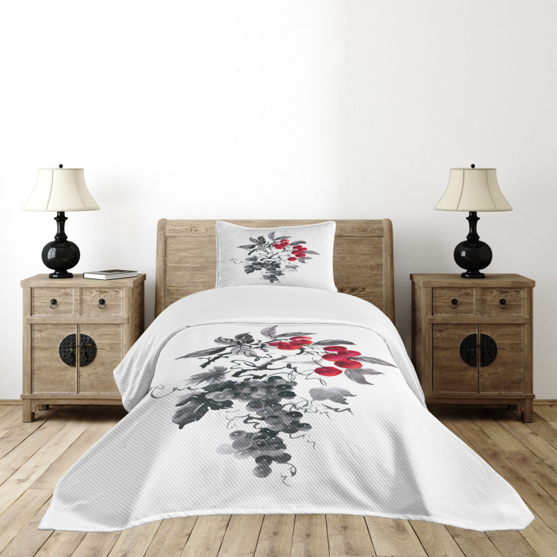 Rural Natural Foliage Bedspread Set