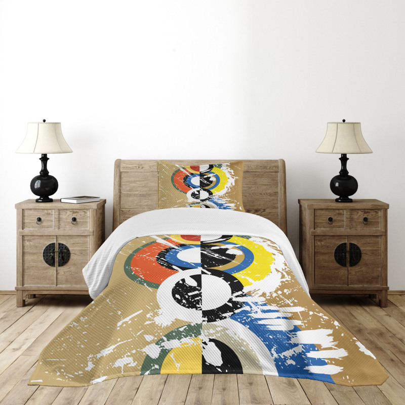 Abstract Geometric Circles Bedspread Set